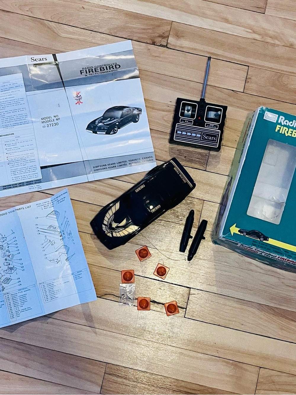 Sears Black RC Firebird Trans Am with Gold Decal and Remote